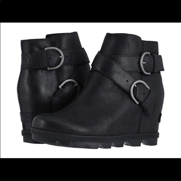 Sorel Nib Black Joan Of Arctic Wedge 